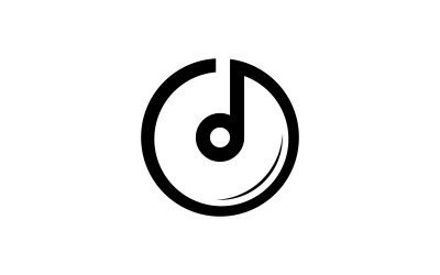 Szablon wektorowy logo nuty muzycznej V9