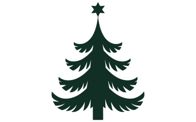 A silhouette of a Christmas tree with triangular shape