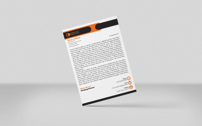 Carta intestata creativa Colore nero arancione Modello di identità aziendale Design Stile minimale