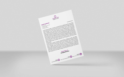 Carta intestata creativa Modello di identità aziendale per carta intestata Stile minimalista Nero e viola
