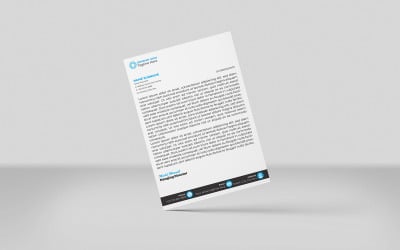Creative Letterhead Corporate Letterhead Identity Template Design Minimal Style Black And Cyan