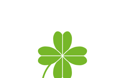 Flat design four-leaf clover icon.