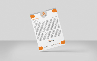 Kreativer Briefkopf Firmenbriefkopf Identitätsvorlage Design Minimal Style Orange und Silber
