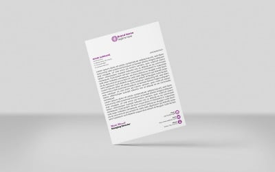 Kreativt brevpapper Magenta färg Corporate Brevhuvud Identitet Mall Design Minimal Style