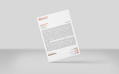 Kreativt Brevpapper Orange Färg Företag Brevpapper Identitet Mall Design Minimal Style