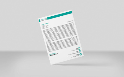 Kreatywny papier firmowy Papier firmowy korporacyjny Szablon tożsamości Projekt Minimalistyczny styl Kolor turkusowy i czarny
