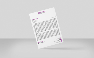 Kreatywny papier firmowy w kolorze magenty, korporacyjny papier firmowy, szablon identyfikacji wizualnej, projekt w stylu minimalistycznym