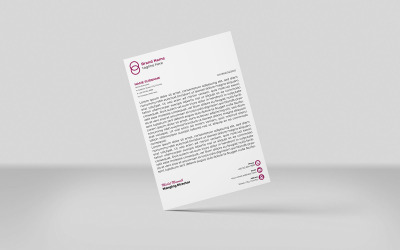 Modello di identità aziendale per carta intestata creativa color marrone, design in stile minimalista