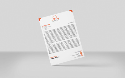 Modello di identità aziendale per carta intestata creativa colore arancione
