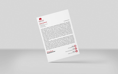 Modello di identità aziendale per carta intestata creativa, colore marrone, stile minimalista