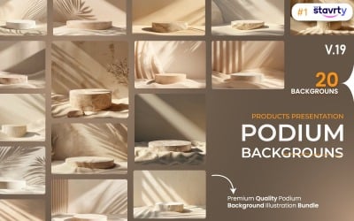 Ponad 20 zestawów tła podium do prezentacji produktów Premium V19