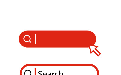 Red search box. Red search bar.