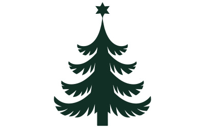 Una silhouette di un albero di Natale con forma triangolare