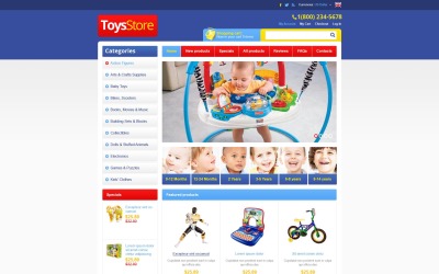Toys Store ZenCart Template ZenCart sablon 45166