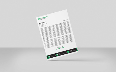Carta intestata creativa Carta intestata aziendale Design Stile minimale NERO E VERDE