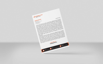 Corporate Briefhoofd Identiteit Sjabloon Ontwerp Minimalistische Stijl ZWART EN ORANJE