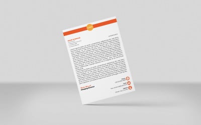 Kreativt Brevpapper Företag Brevpapper Identitet Mall Design Minimal Style Orange Färg