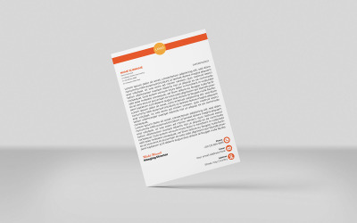 Kreatywny papier firmowy Papier firmowy korporacyjny Szablon tożsamości Projekt Minimalistyczny styl Pomarańczowy kolor