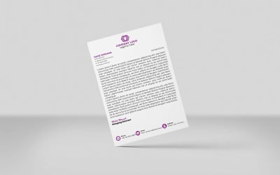 Modèle de conception d&amp;#39;identité de papier à en-tête d&amp;#39;entreprise de style minimaliste noir
