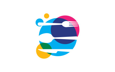 Plantilla vectorial de logotipo de restaurante V9