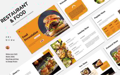 Restaurang och mat PowerPoint presentationsmall