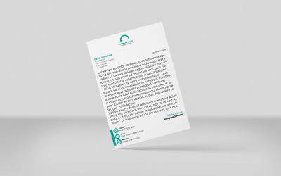 Carta intestata creativa Modello di identità aziendale per carta intestata Stile minimalista NAVY 1 TEAL
