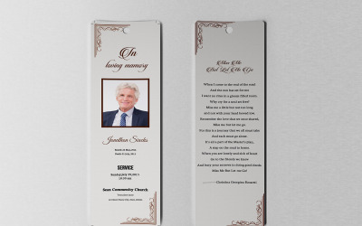 Funeral Bookmark Template. Word &amp;amp; Psd