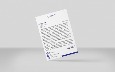 Kreativer Briefkopf Firmenbriefkopf Identitätsvorlage Design Minimal Style NAVY 1 FARBE