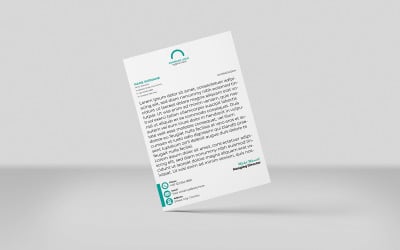 Креативный фирменный бланк, фирменный стиль, шаблон фирменного стиля, минималистский стиль, темно-синий 1 бирюзовый