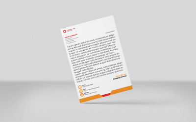 Kreatywny papier firmowy Papier firmowy korporacyjny Szablon identyfikacji wizualnej Projekt Minimalistyczny styl 1 KOLOR czerwony pomarańczowy