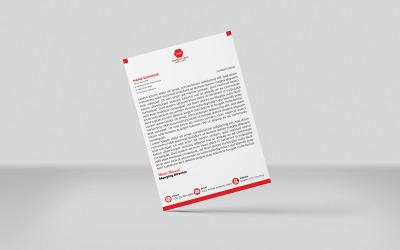 Minimalistyczny styl papieru firmowego Szablon identyfikacji wizualnej papieru firmowego 1 KOLOR czerwony