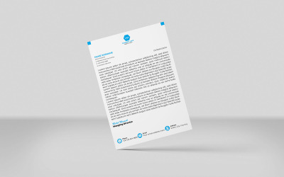 Modello di identità aziendale per carta intestata creativa Design 1 COLORE ciano