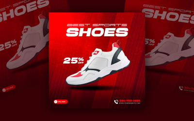 Modello di post sui social media per la vendita di scarpe