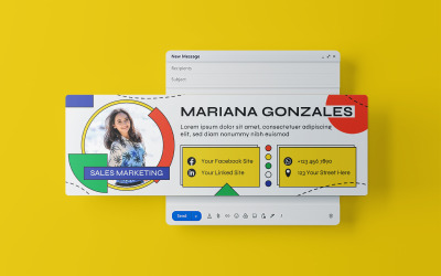 Modello di progettazione della firma e-mail creativa 3