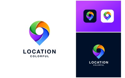 Punkt Plats Färgglad modern logotyp