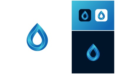 Vattendroppe blå färgglad modern logotyp