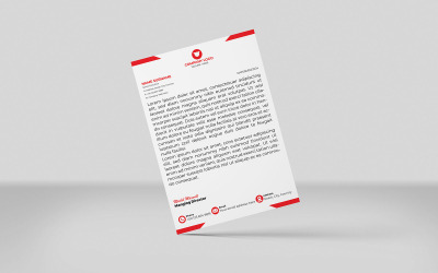 Carta intestata creativa Carta intestata aziendale Modello di identità Design Stile minimale 1 COLORE ROSSO