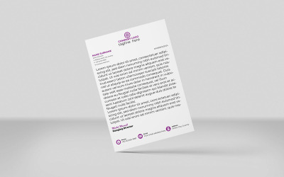 Carta intestata creativa Carta intestata aziendale Modello di identità Design Stile minimale COLORE VIOLA 1