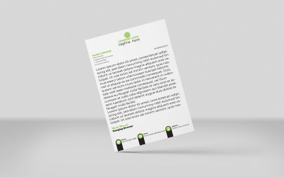 Carta intestata creativa Carta intestata aziendale Modello di identità Design Stile minimale VERDE NERO COLORE 2