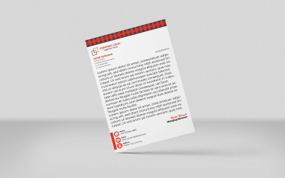 Carta intestata creativa Carta intestata aziendale Modello di identità Design Stile minimalista NERO ROSSO