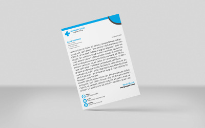 Carta intestata creativa Modello di identità aziendale Carta intestata Design Stile minimalista NERO CIANO 2 COLORI