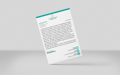Carta intestata creativa Modello di identità aziendale per carta intestata Design minimale VERDE PERSIANO 1 COLORE