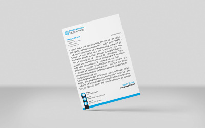 Carta intestata creativa Modello di identità aziendale per carta intestata Stile minimalista COLORE NERO CIANO
