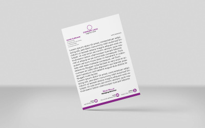 Carta intestata creativa Modello di identità aziendale per carta intestata Stile minimalista VIOLA 1 COLORE