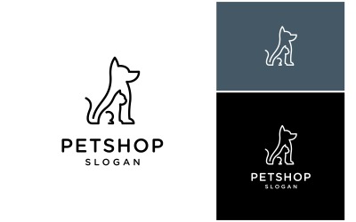 Hund Katze Zoohandlung Strichzeichnungen Logo