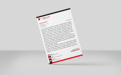 Kreativer Briefkopf Firmenbriefkopf Identitätsvorlage Design Minimal Style ROT SCHWARZ