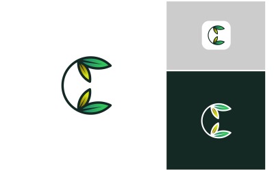 Lettera C Foglia Natura Logo