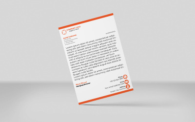 Modello di identità aziendale per carta intestata creativa Design ARANCIONE 1 COLORE