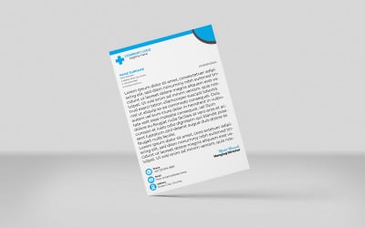 Plantilla de identidad corporativa con membrete creativo Diseño de estilo minimalista NEGRO CIAN 2 COLORES
