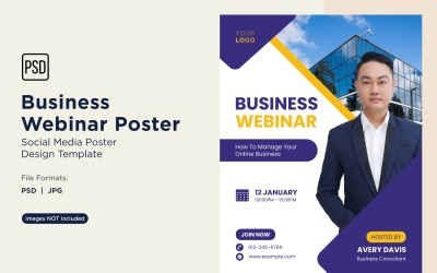 Business Webinar Poster Design Template 24